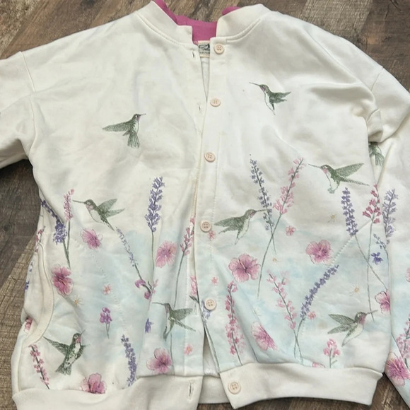 Vintage Artisans Screen Printing & Embroidery Floral Hummingbird Cardigan - Picture 13 of 14